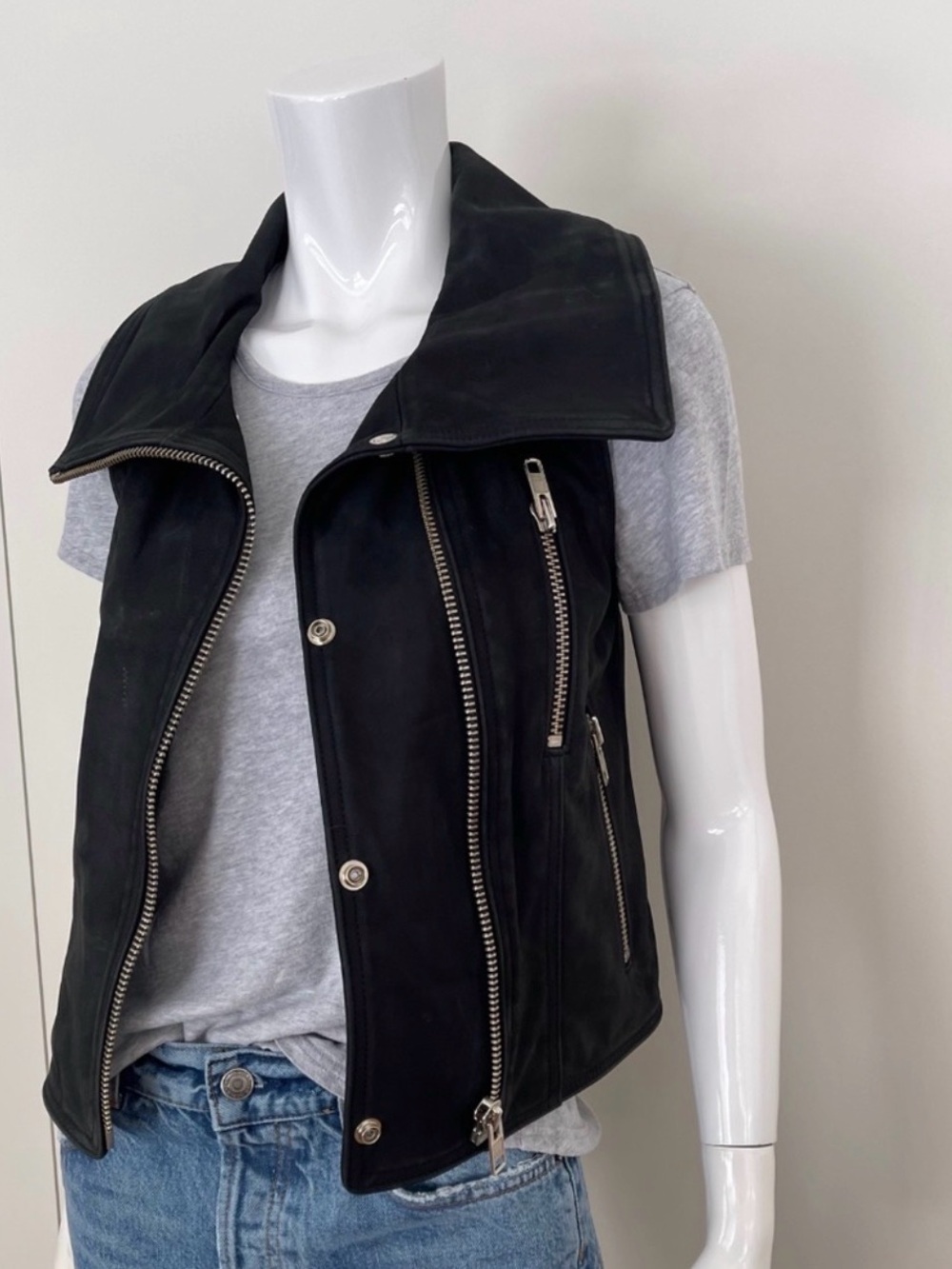 SMYTHE Moto Leather Vest in Black
